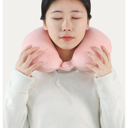 2-in-1 Convertible Eye Mask & Travel Neck Pillow Set - Plush Fabric with Snap Closure(purple)
