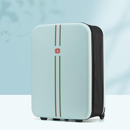 Compact Expandable Foldable Luggage - Reinforced Alloy Handle & Silent Wheels(light green)