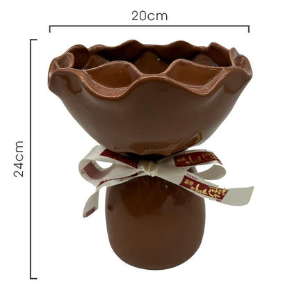 Handcrafted Minimalist Ceramic Vase - Artistic Home Decor Centerpiece(brown)