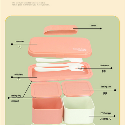 Eco - Friendly Lunch Box - Portable with Compartments(green)