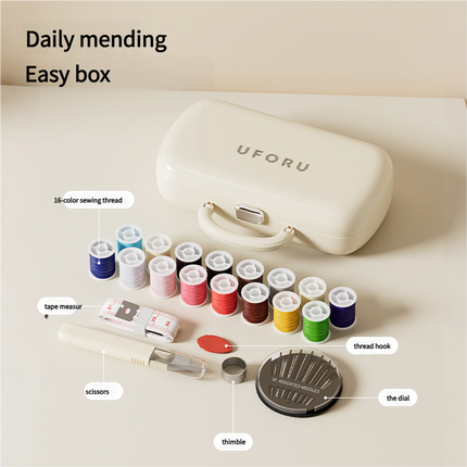 Complete Sewing Kit - Portable with Organized Compartments(white)