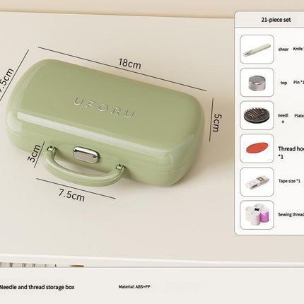Complete Sewing Kit - Portable with Organized Compartments(green)