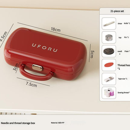 Complete Sewing Kit - Portable with Organized Compartments(red)