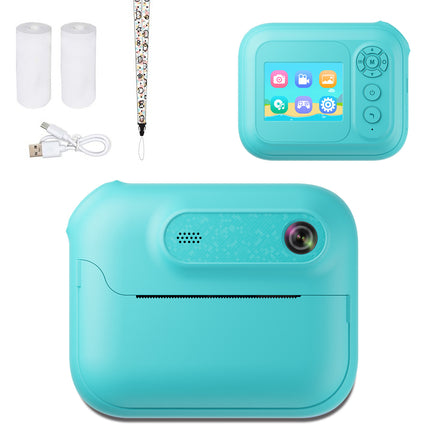 Kids Multi-Functional Camera Toy - Instant B&W Printing & Creative Stickers(purple)