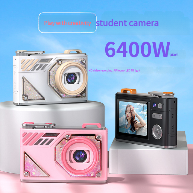 Glitter Sand Design 64MP HD Digital Camera with LED Fill Light & Auto Focus(black) – product detail