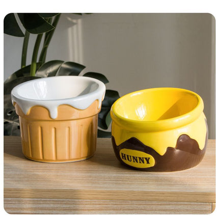 Premium Elevated Pet Bowl with Ergonomic 15° Tilt & Large Capacity(ice-cream cone)