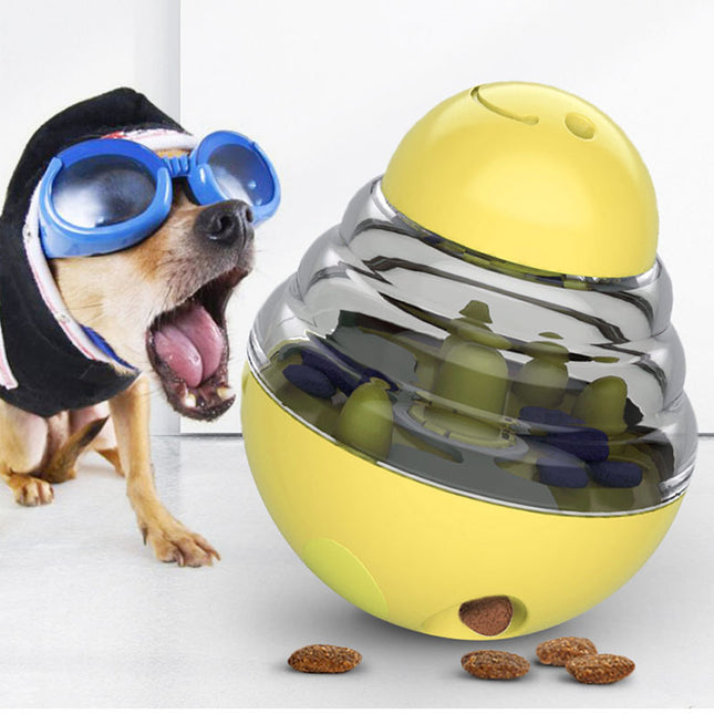 Interactive Dog Puzzle Feeder with Adjustable Food Dispensing Holes(Yellow) V888-ELOSUNG35364