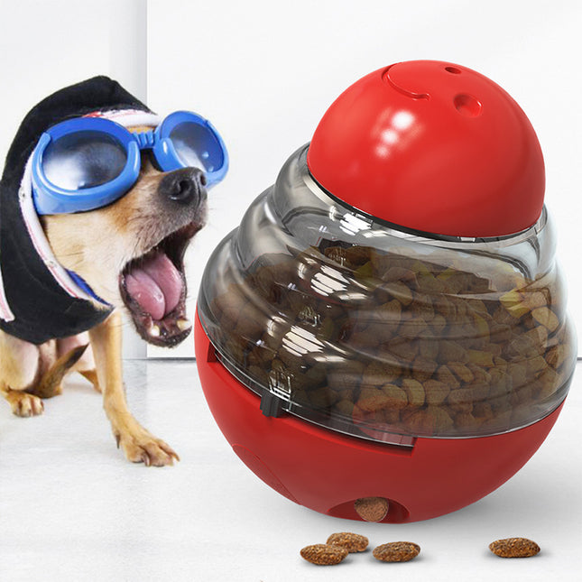 Interactive Dog Puzzle Feeder with Adjustable Food Dispensing Holes(Red) V888-ELOSUNG35367