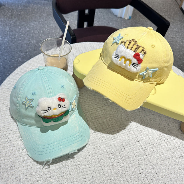 Adorable Cartoon Cat & Stars Baseball Cap – product detail