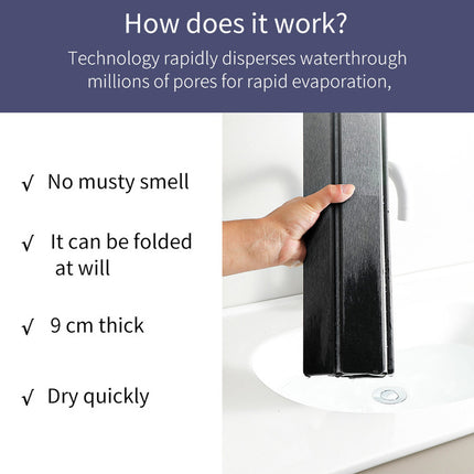 Collapsible Diatom Mud Bath Mat - Quick Dry, Non-Slip, Odor-Free Absorbent Pad(dark grey)