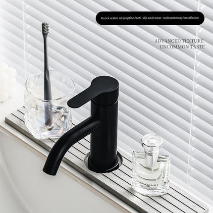 Diatom Mud Faucet Splash Guard & Absorbent Mat - Quick Dry, Non-Slip Sink Organizer(light grey)