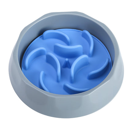 Slow Feeder Dog Bowl Set - Anti-Choke Puzzle Feeder Insert & Bowl for Healthy Eating Habits(blue)