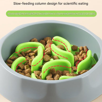 Slow Feeder Dog Bowl Set - Anti-Choke Puzzle Feeder Insert & Bowl for Healthy Eating Habits(blue)