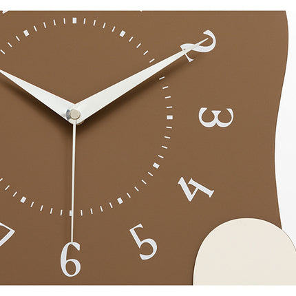 Abstract Modern Wall Clock - Silent Non-Ticking Decorative Clock with Wavy Design & Ceramic Accent(black)