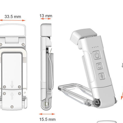 Portable Clip-On LED Reading Light - USB Rechargeable, 3 Color Modes & 5 Brightness Levels(white)