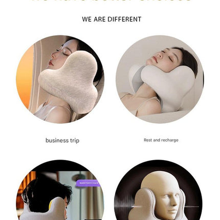 Smart Neck Pillow with Dual Noise Reduction, HIFI Bluetooth Music & Graphene Heating - Sleep Elf" Travel Pillow(Sky blue)"