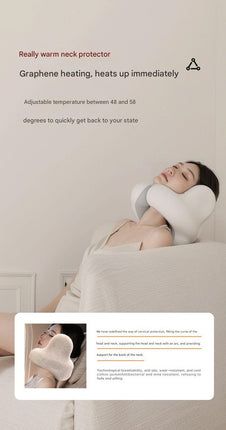 Smart Neck Pillow with Dual Noise Reduction, HIFI Bluetooth Music & Graphene Heating - Sleep Elf" Travel Pillow(Sky blue)"
