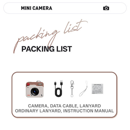 Mini Retro Keychain Camera - 48MP Photos, 1080P HD Video with Built-in Filters & Flash(Khaki Brown)