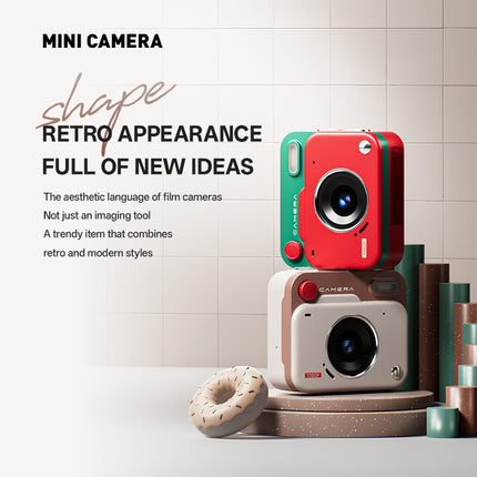 Mini Retro Keychain Camera - 48MP Photos, 1080P HD Video with Built-in Filters & Flash(green)