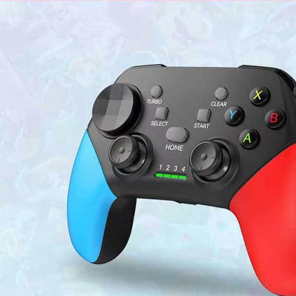 Multi-Platform Wireless Gaming Controller with Dual Motor Vibration, Turbo & Phone Holder(Black, Red and Blue)