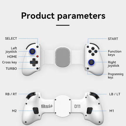 Multi-Platform Telescopic Gaming Controller - Hall Triggers, Esports 3D Joysticks & Macro Programming(White With radiator)