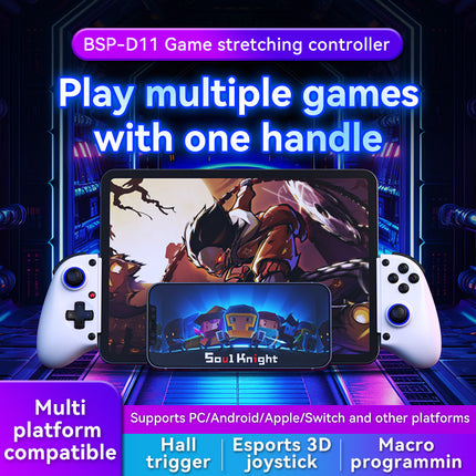 Multi-Platform Telescopic Gaming Controller - Hall Triggers, Esports 3D Joysticks & Macro Programming(black With radiator)