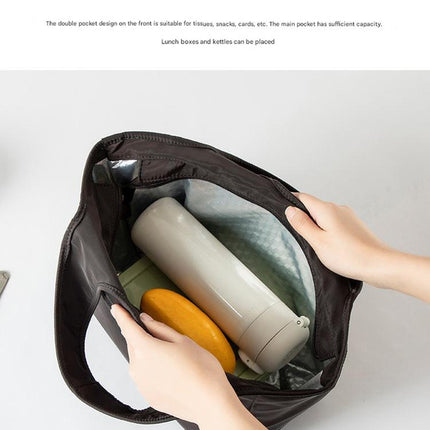 Insulated Lunch Tote Bag - Large Capacity, Multi-Pocket, Waterproof & Stain-Resistant Lining(black)