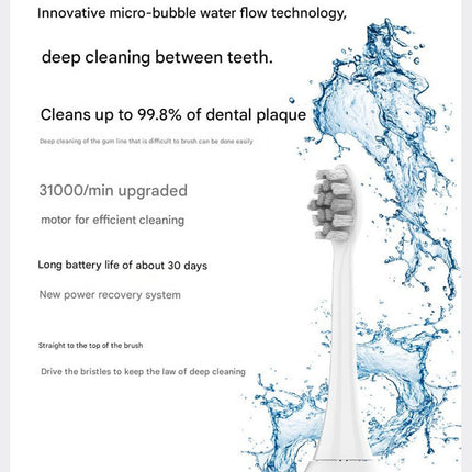 2-in-1 Sonic Electric Toothbrush & Power Flosser Kit - 3 Modes, 31000VPM, IPX7 Waterproof, with Travel Case(black)