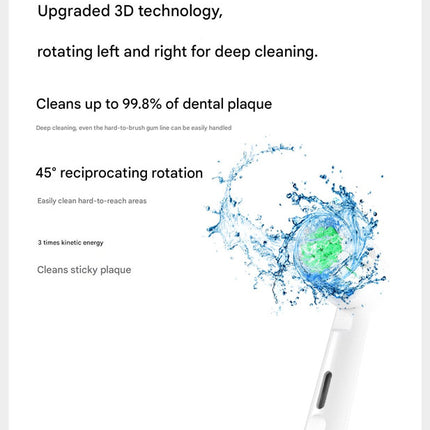 Rotating Electric Toothbrush with 3D Cleaning Action - 3 Modes, IPX7 Waterproof, with Travel Case & 6 Brush Heads(green)