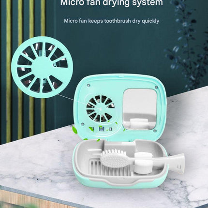 Portable UVC Toothbrush Sterilizer Case with Drying Fan - USB-C Rechargeable, 5-Minute Fast Disinfection(pink)