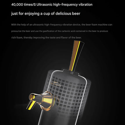 Ultrasonic Beer Foam Creator & Dispenser - Portable Tap for Canned & Bottled Beer with Cooling System(black)