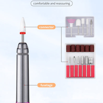 Professional Electric Nail Drill Pen Kit - 3-Speed, Bidirectional, Rechargeable Manicure & Pedicure Tool(Silver Gray)