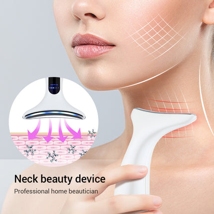 Multi-Function Neck & Face Beauty Device - 4-in-1 LED Light Therapy, EMS Lifting & Anti-Wrinkle Massager(black)