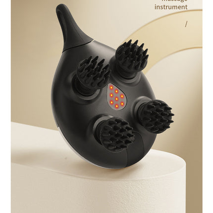 Intelligent 3D Electric Head & Scalp Massager - 7 Massage Techniques, IPX7 Waterproof, Rechargeable(black)