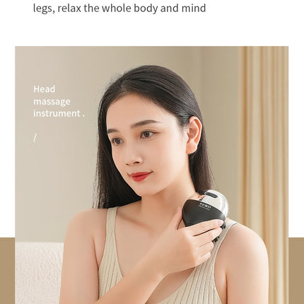Intelligent 3D Electric Head & Scalp Massager - 7 Massage Techniques, IPX7 Waterproof, Rechargeable(Yellow)