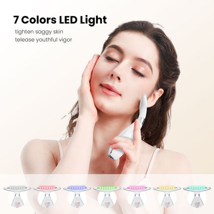 Multi-Function Facial & Neck Massager with LED Light Therapy, EMS & Warm Import - Rechargeable Skin Care Device(black)