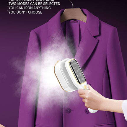 Portable Handheld Garment Steamer & Mini Iron - Smart Temperature Control, Rapid Heating & Powerful Steam for All Fabrics(White)