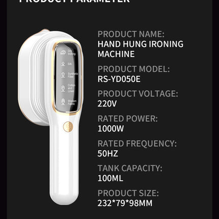 Portable Handheld Garment Steamer & Mini Iron - Smart Temperature Control, Rapid Heating & Powerful Steam for All Fabrics(White)