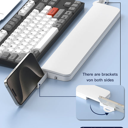 Two Multi-functional Keyboard Cleaning Kit & Ergonomic Wrist Rest with Integrated Storage(White)