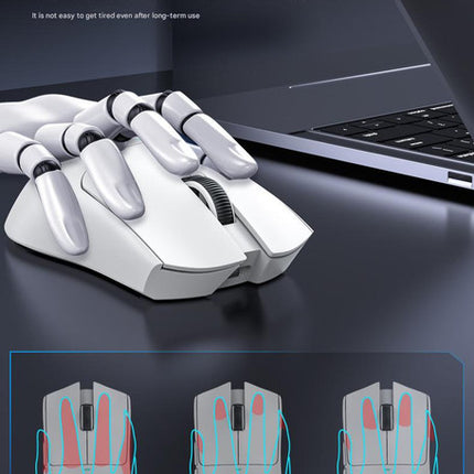 High-Performance Tri-Mode Wireless Gaming Mouse - 22000 DPI, Rechargeable, with RGB Charging Dock(white)