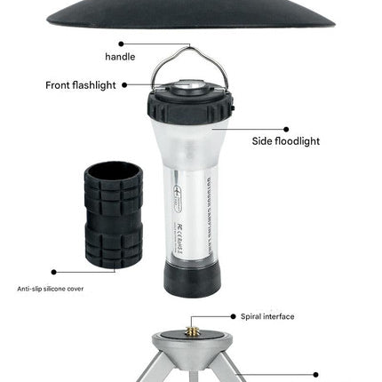 Portable Outdoor Camping Lantern with Tripod Stand (Black)