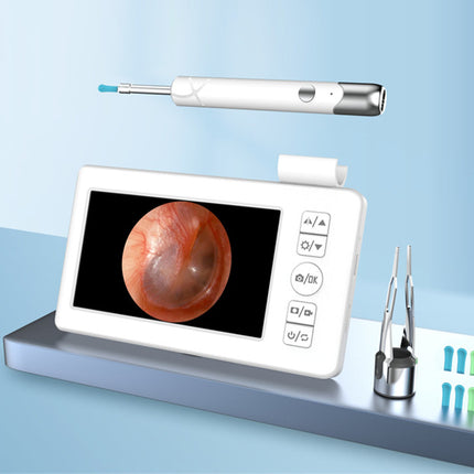 All-in-One Wireless Visual Ear Cleaner Kit with 4.3" IPS Display Screen(white)