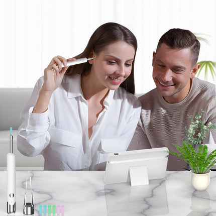 All-in-One Wireless Visual Ear Cleaner Kit with 4.3" IPS Display Screen(white)
