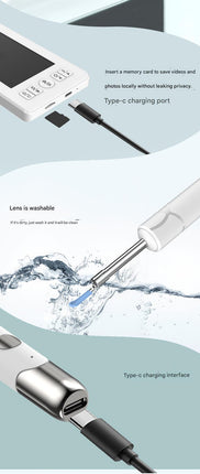 All-in-One Wireless Visual Ear Cleaner Kit with 4.3" IPS Display Screen(white)