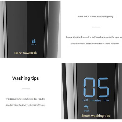 All-in-One Professional Men's Grooming Kit - IPX7 Waterproof Hair Clipper & Beard Trimmer with LED Display(Grey)