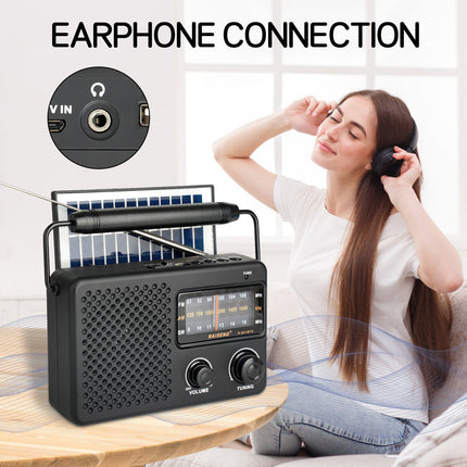 Portable Solar Powered 3-Band AM/FM/SW Radio with Bluetooth Speaker & Multiple Charging Options(black) – construction detail
