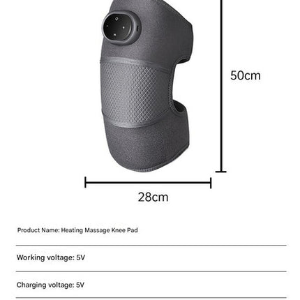 Rechargeable Heated Knee Massager Brace with Vibration & Adjustable Straps(Grey)