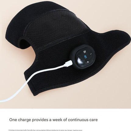 Rechargeable Heated Knee Massager Brace with Vibration & Adjustable Straps(Black)