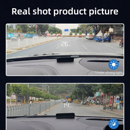 Compact OBD2 Car Head-Up Display (HUD) - Digital Speedometer with 5 Alarm Functions & Adaptive Brightness(black)