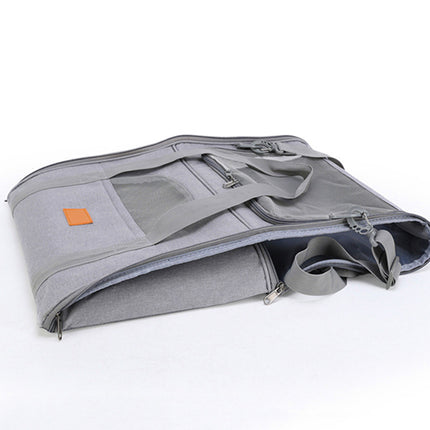 Foldable Soft-Sided Pet Carrier for Travel - Fits Cats & Small Dogs Under 6kg, with Removable Plush Bed & Shoulder Strap(grey)